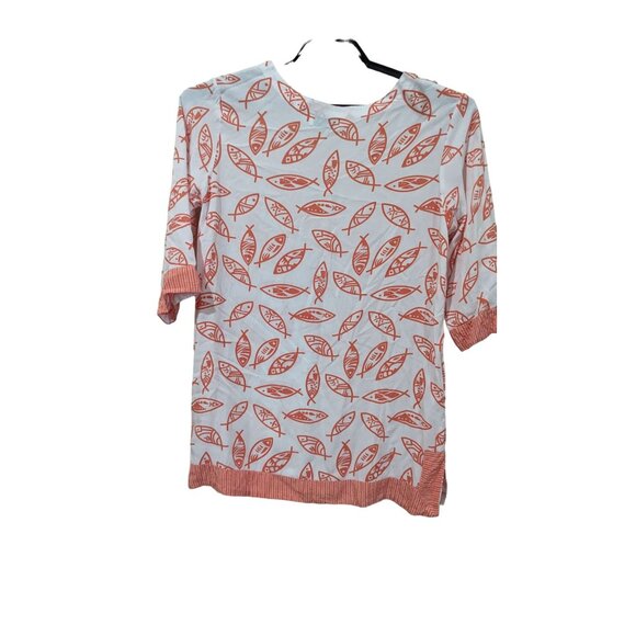 Tybee Island Clothing Company Tunic top size M pink fish beach summer coral pink - Picture 7 of 11